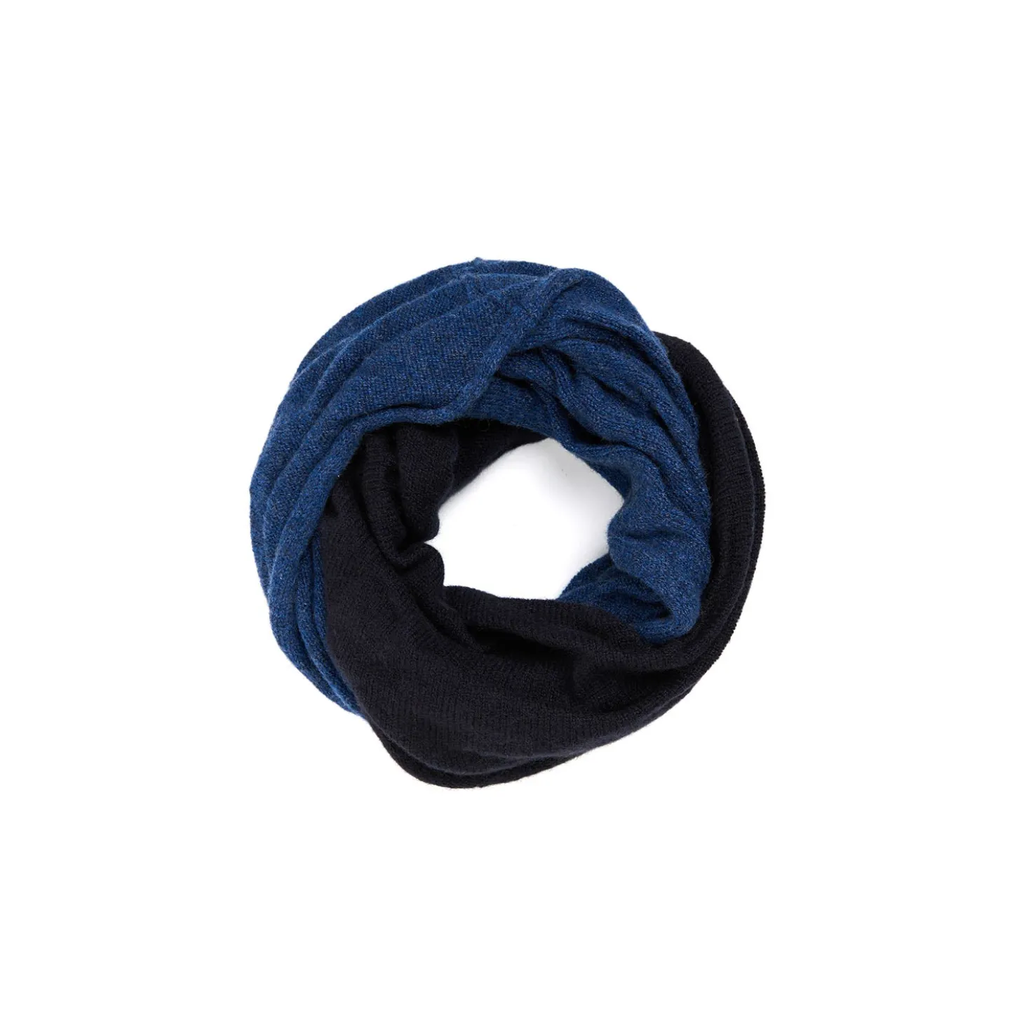 SCALDACOLLO BLU DOPPIO INTRECCIO In cashmere