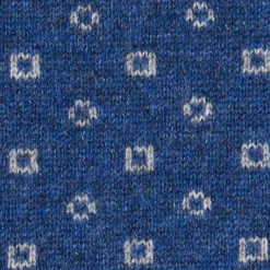 SCALDACOLLO BLU E GRIGIO MICROFANTASIA In cashmere