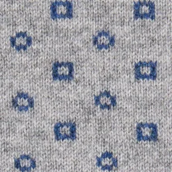 SCALDACOLLO BLU E GRIGIO MICROFANTASIA In cashmere