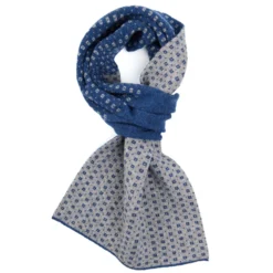 SCALDACOLLO BLU MICROFANTASIA In cashmere