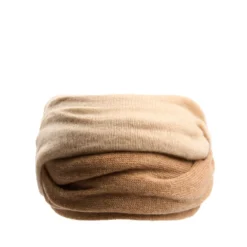 SCALDACOLLO CAMMELLO E GRIGIO CHIARO DOPPIO INTRECCIO In cashmere