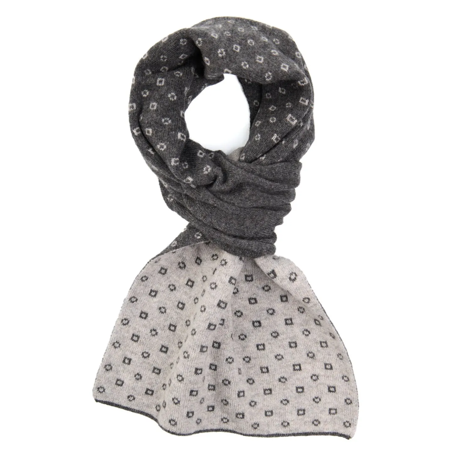SCALDACOLLO GRIGIO SCURO MICROFANTASIA In cashmere