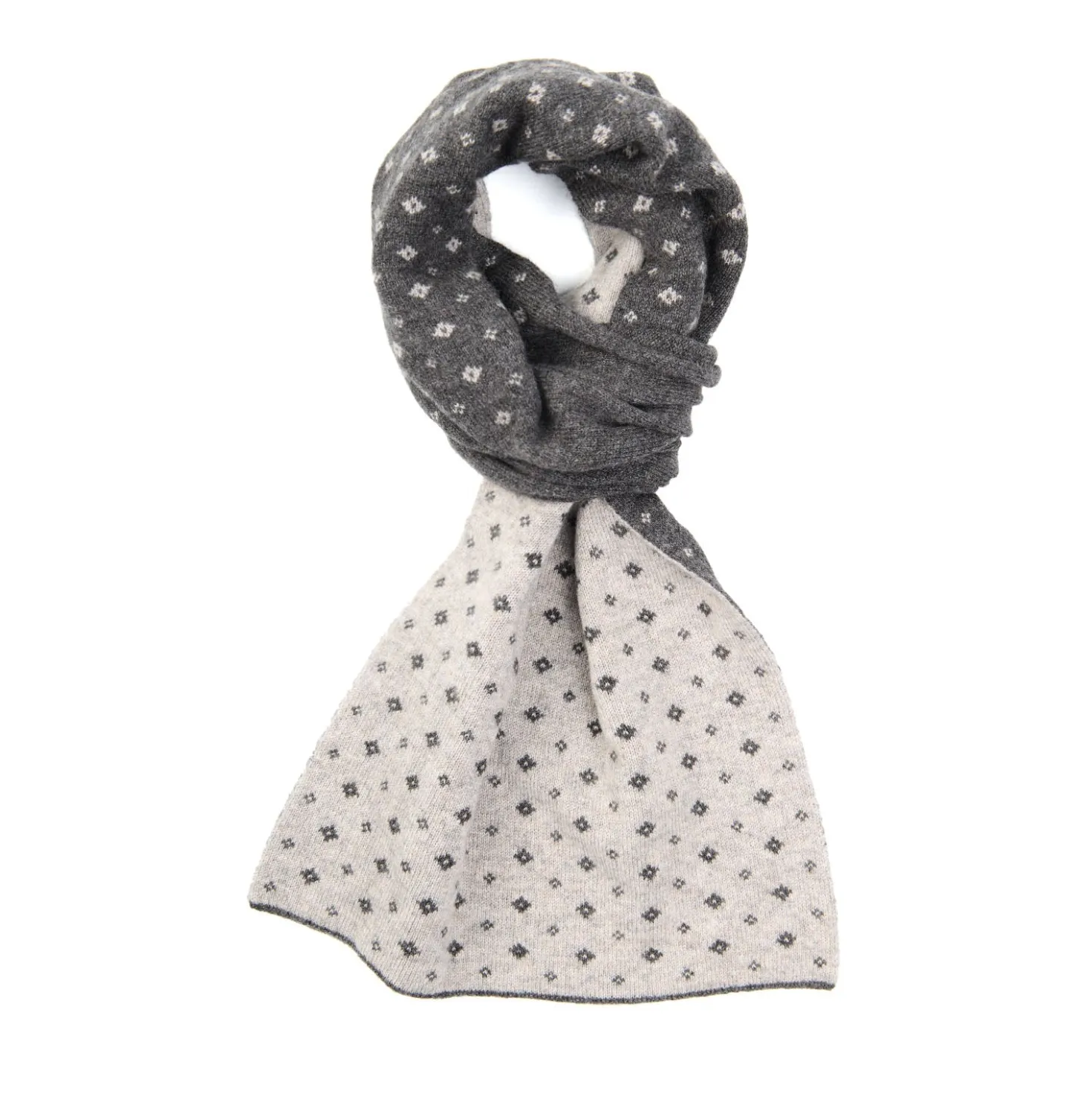 SCALDACOLLO GRIGIO SCURO MICROFANTASIA In cashmere
