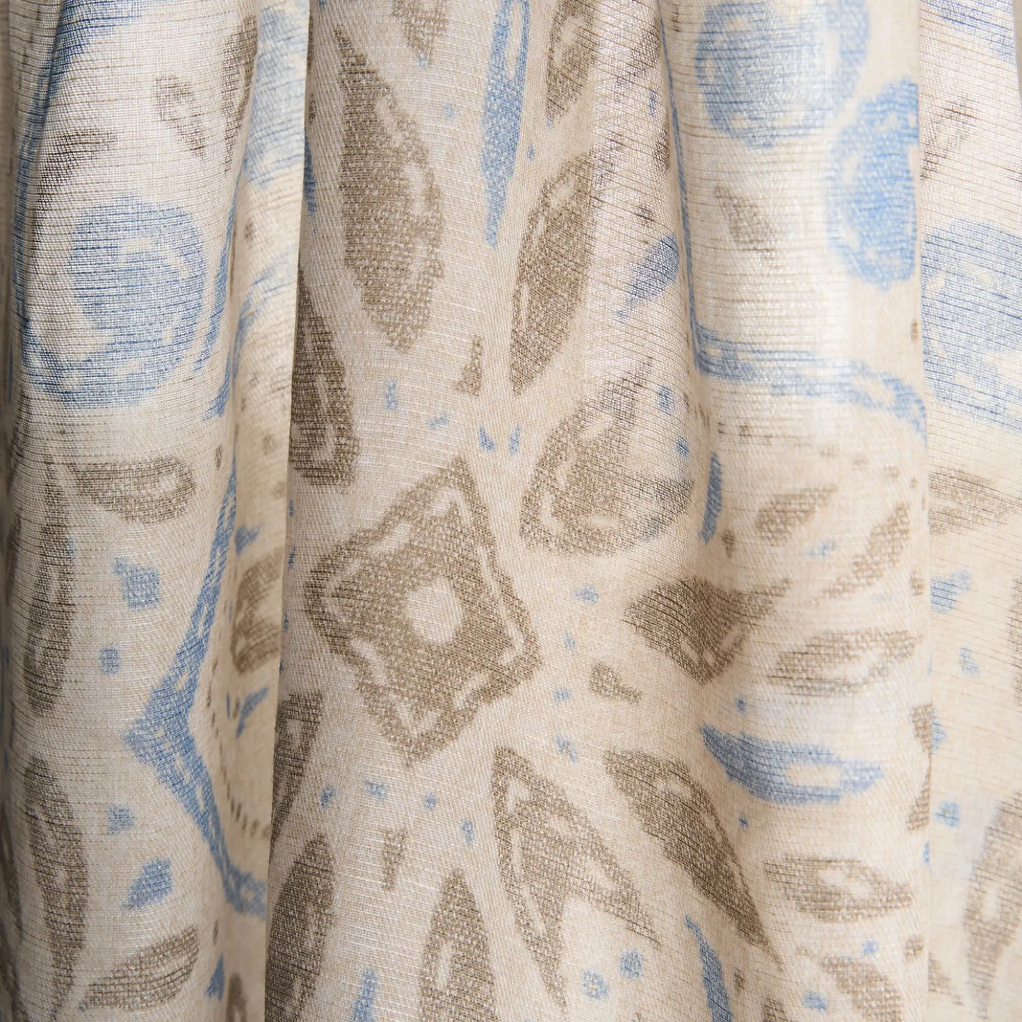 SCIARPA BEIGE IN COTONE E LINO Macro flowers