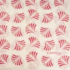 SCIARPA BEIGE IN COTONE E LINO Ventagli rossi