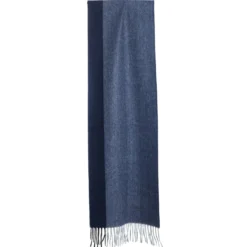 SCIARPA BICOLOR BLU IN LANA E CASHMERE Tinta unita