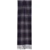 SCIARPA BICOLOR BLU SCURO IN SETA E CASHMERE Check