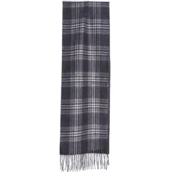 SCIARPA BICOLOR GRIGIO SCURO IN SETA E CASHMERE Check