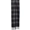 SCIARPA BICOLOR NERA IN SETA E CASHMERE Check