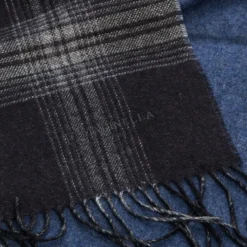 SCIARPA BICOLOR NERA IN SETA E CASHMERE Check