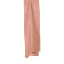 SCIARPA BICOLOR ROSA E BEIGE IN SETA E CASHMERE Tinta unita