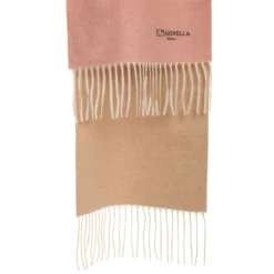 SCIARPA BICOLOR ROSA E BEIGE IN SETA E CASHMERE Tinta unita
