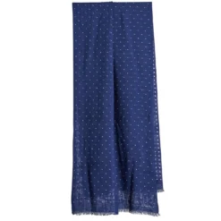 SCIARPA BLU MEDIO IN LANA E SETA Pois