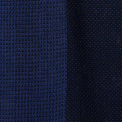 SCIARPA BLU SCURO IN LANA E SETA Pied de poule e pois