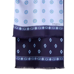 SCIARPA TUBOLARE AZZURRA IN SETA TWILL Geometric harmony