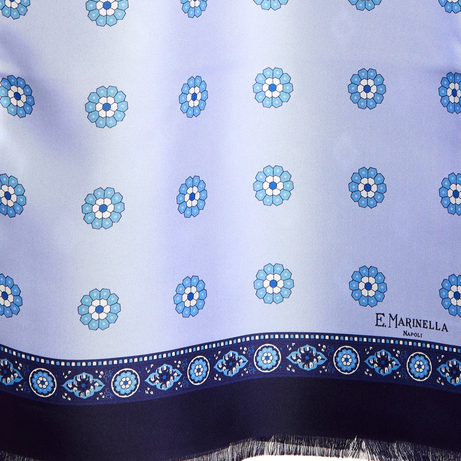SCIARPA TUBOLARE AZZURRA IN SETA TWILL Geometric harmony