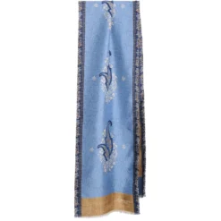 SCIARPA TUBOLARE AZZURRA IN SETA TWILL Paisley pattern
