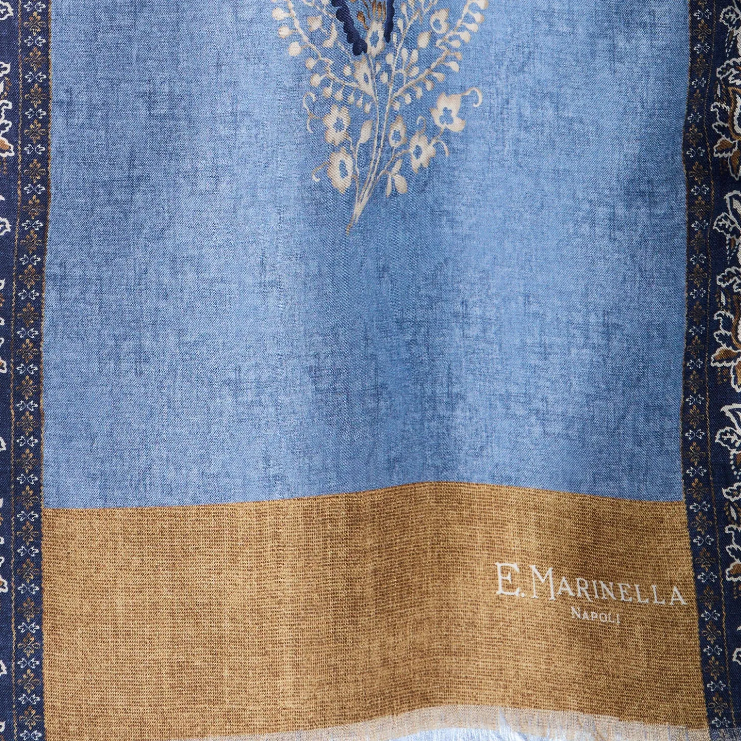 SCIARPA TUBOLARE AZZURRA IN SETA TWILL Paisley pattern