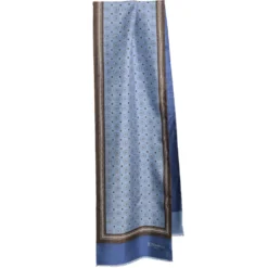 SCIARPA TUBOLARE AZZURRA IN SETA TWILL Classic daisy
