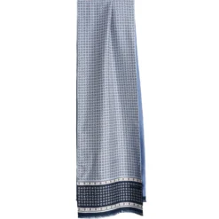 SCIARPA TUBOLARE AZZURRA IN SETA TWILL Busy pattern