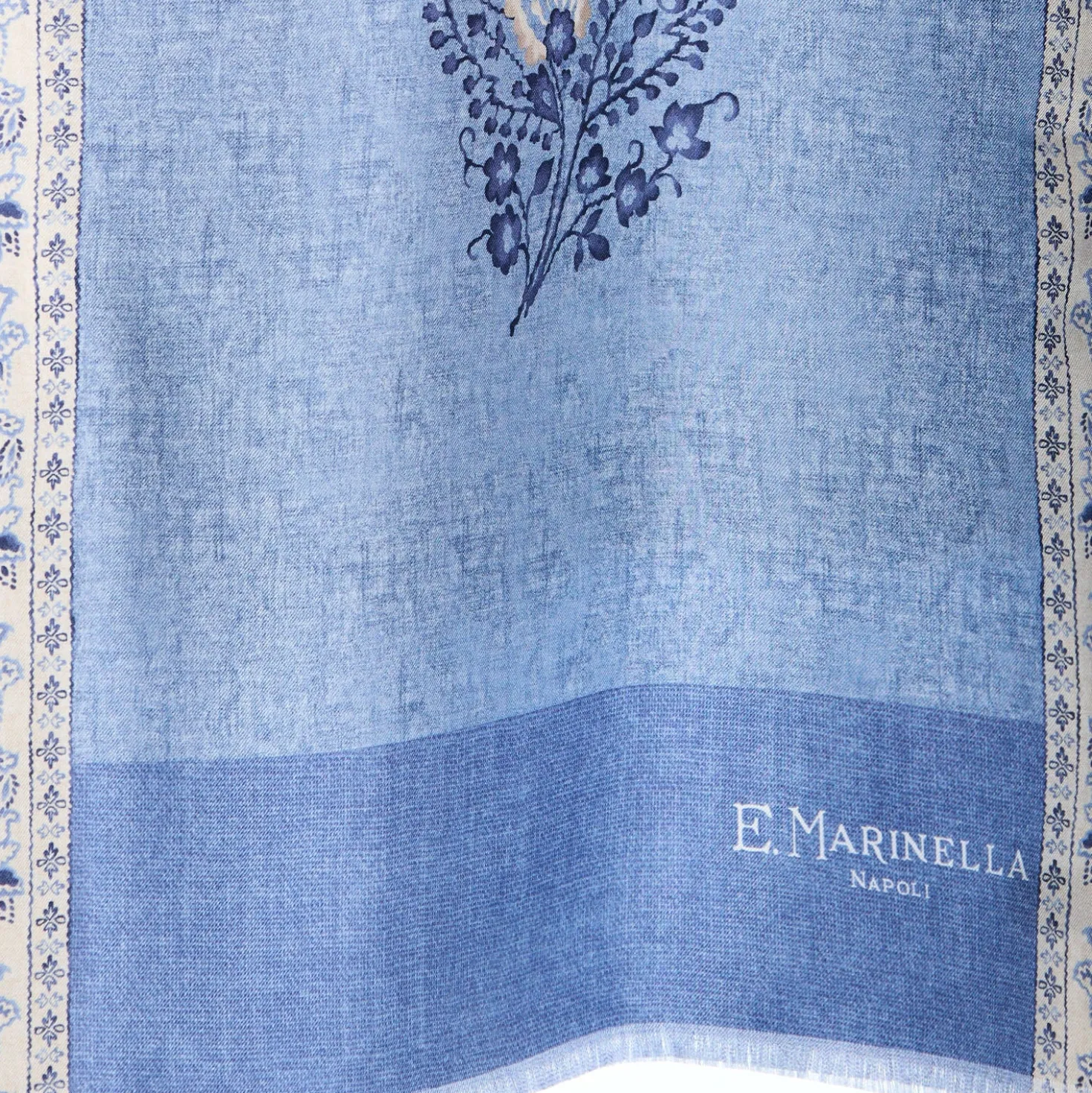 SCIARPA TUBOLARE AZZURRA IN SETA TWILL Paisley pattern