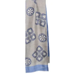 SCIARPA TUBOLARE BEIGE IN SETA TWILL Busy pattern