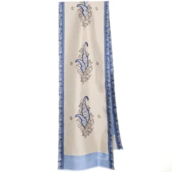 SCIARPA TUBOLARE BEIGE IN SETA TWILL Paisley pattern