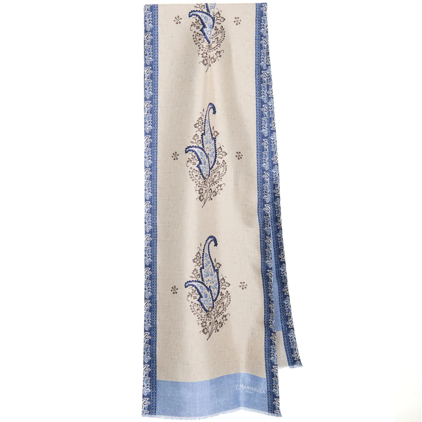 SCIARPA TUBOLARE BEIGE IN SETA TWILL Paisley pattern