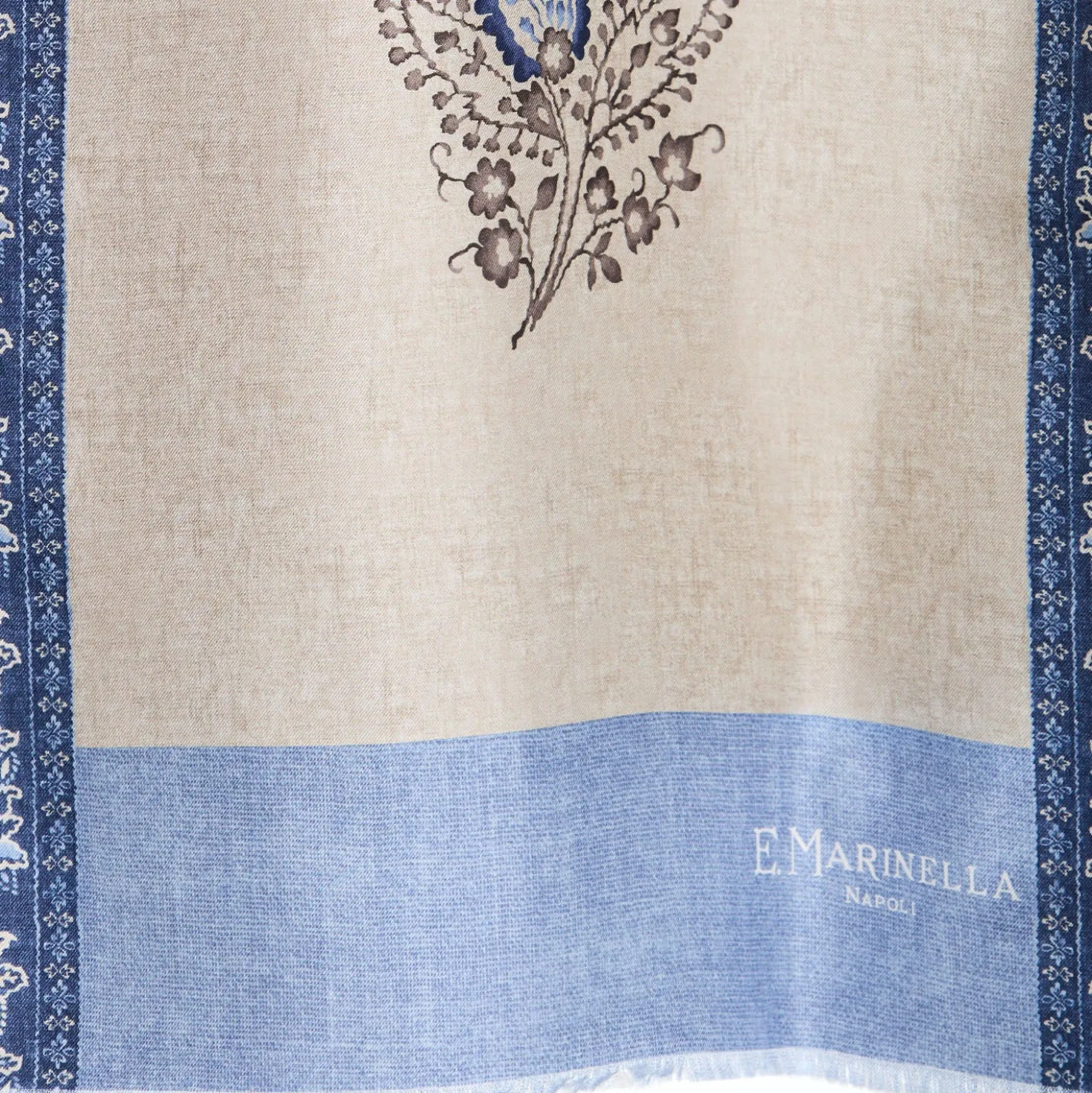 SCIARPA TUBOLARE BEIGE IN SETA TWILL Paisley pattern