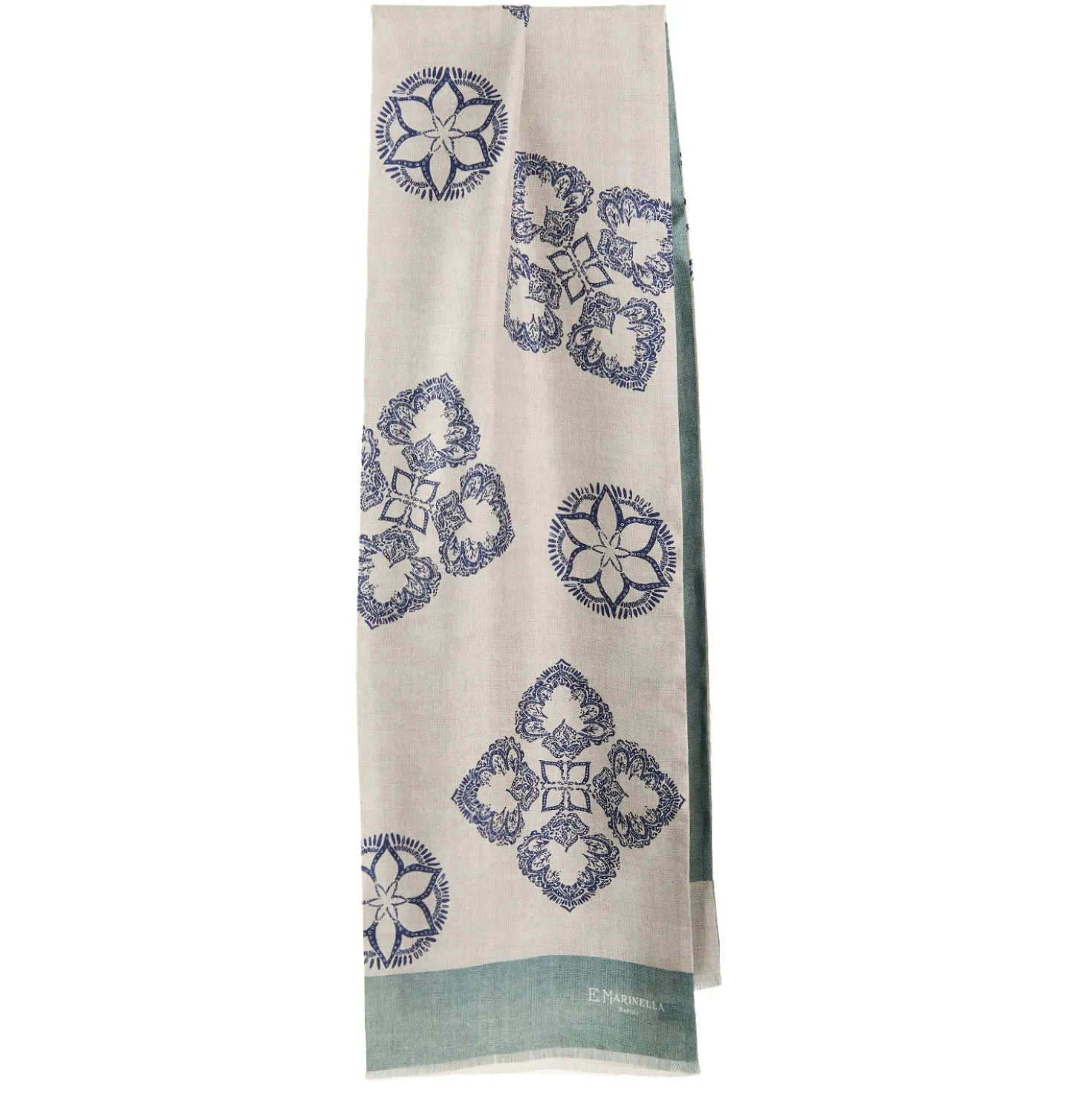 SCIARPA TUBOLARE BEIGE IN SETA TWILL Busy pattern
