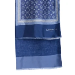 SCIARPA TUBOLARE BLU IN SETA TWILL Busy pattern
