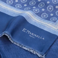 SCIARPA TUBOLARE BLU IN SETA TWILL Busy pattern
