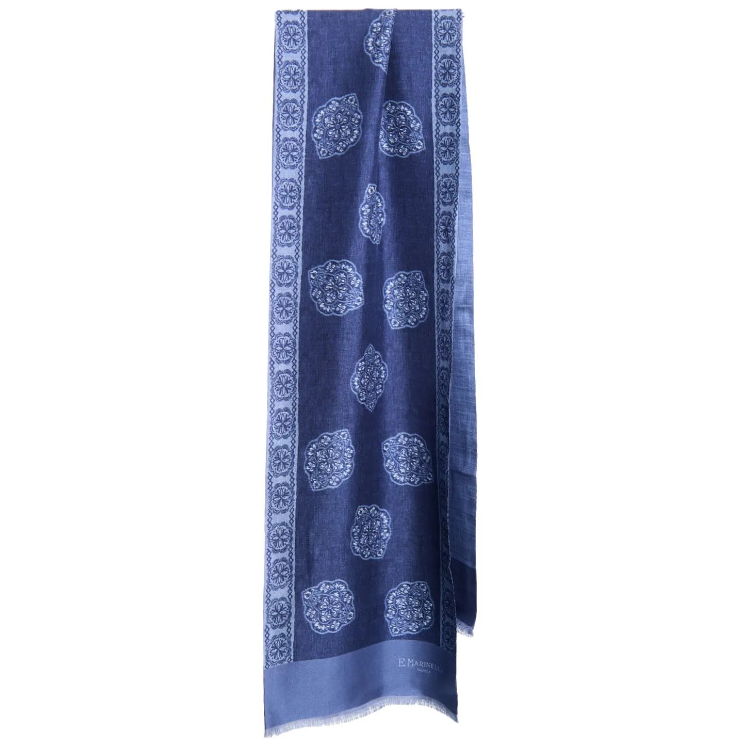 SCIARPA TUBOLARE BLU IN SETA TWILL Classic daisy