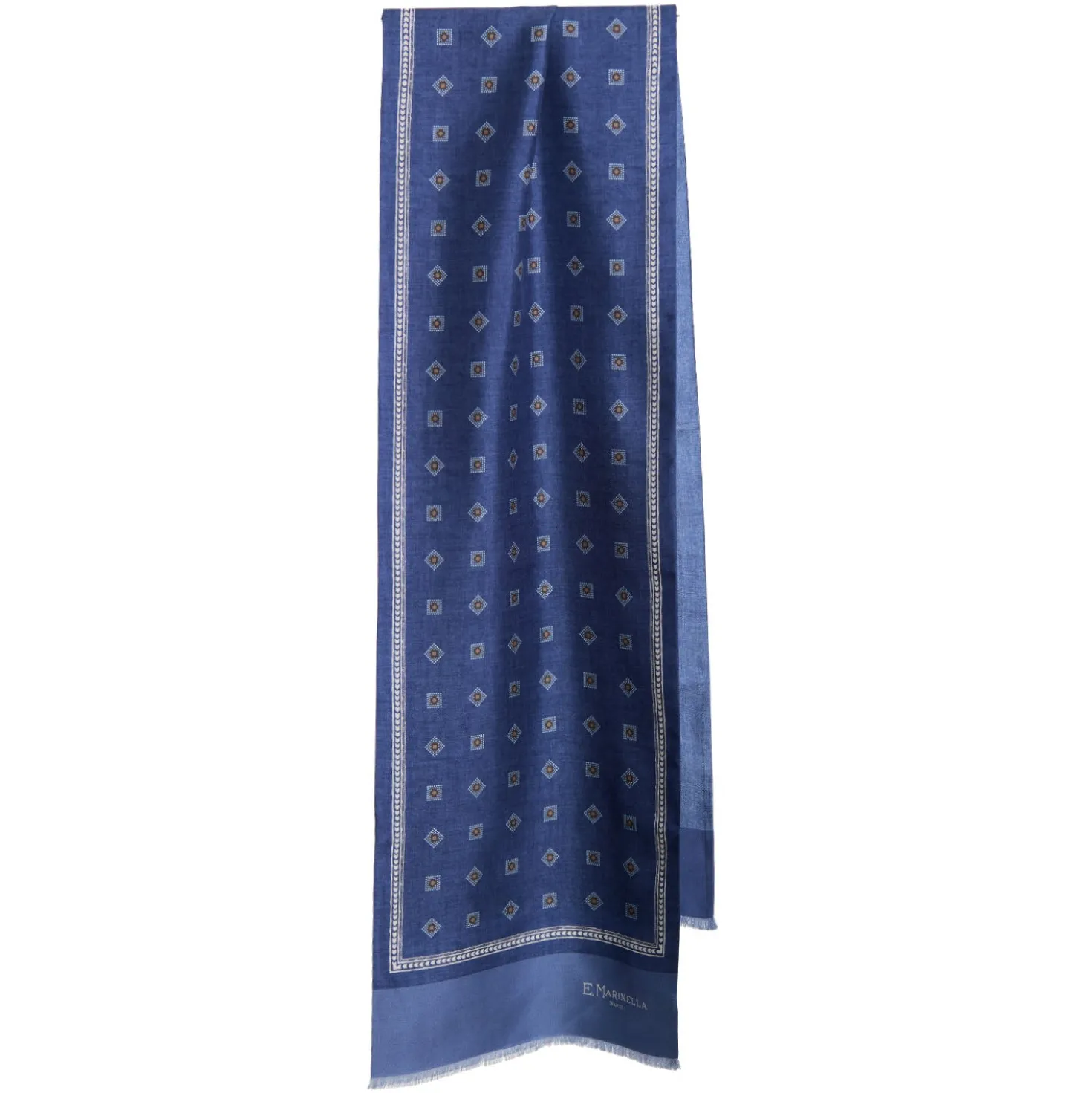SCIARPA TUBOLARE BLU IN SETA TWILL Classic daisy