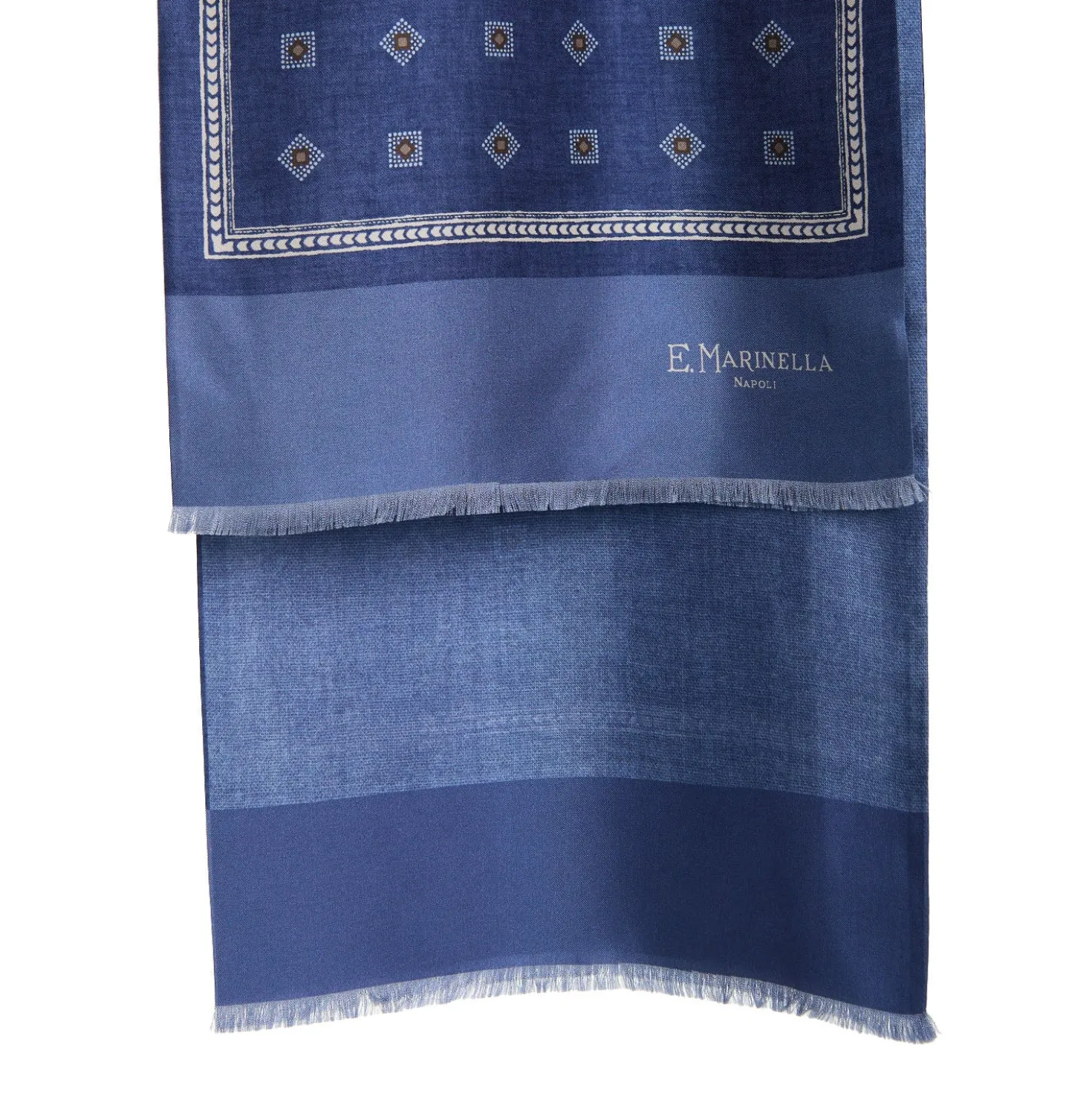 SCIARPA TUBOLARE BLU IN SETA TWILL Classic daisy