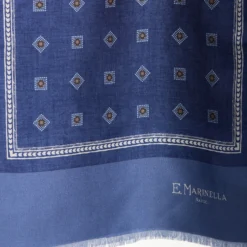 SCIARPA TUBOLARE BLU IN SETA TWILL Classic daisy