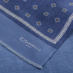 SCIARPA TUBOLARE BLU IN SETA TWILL Classic daisy