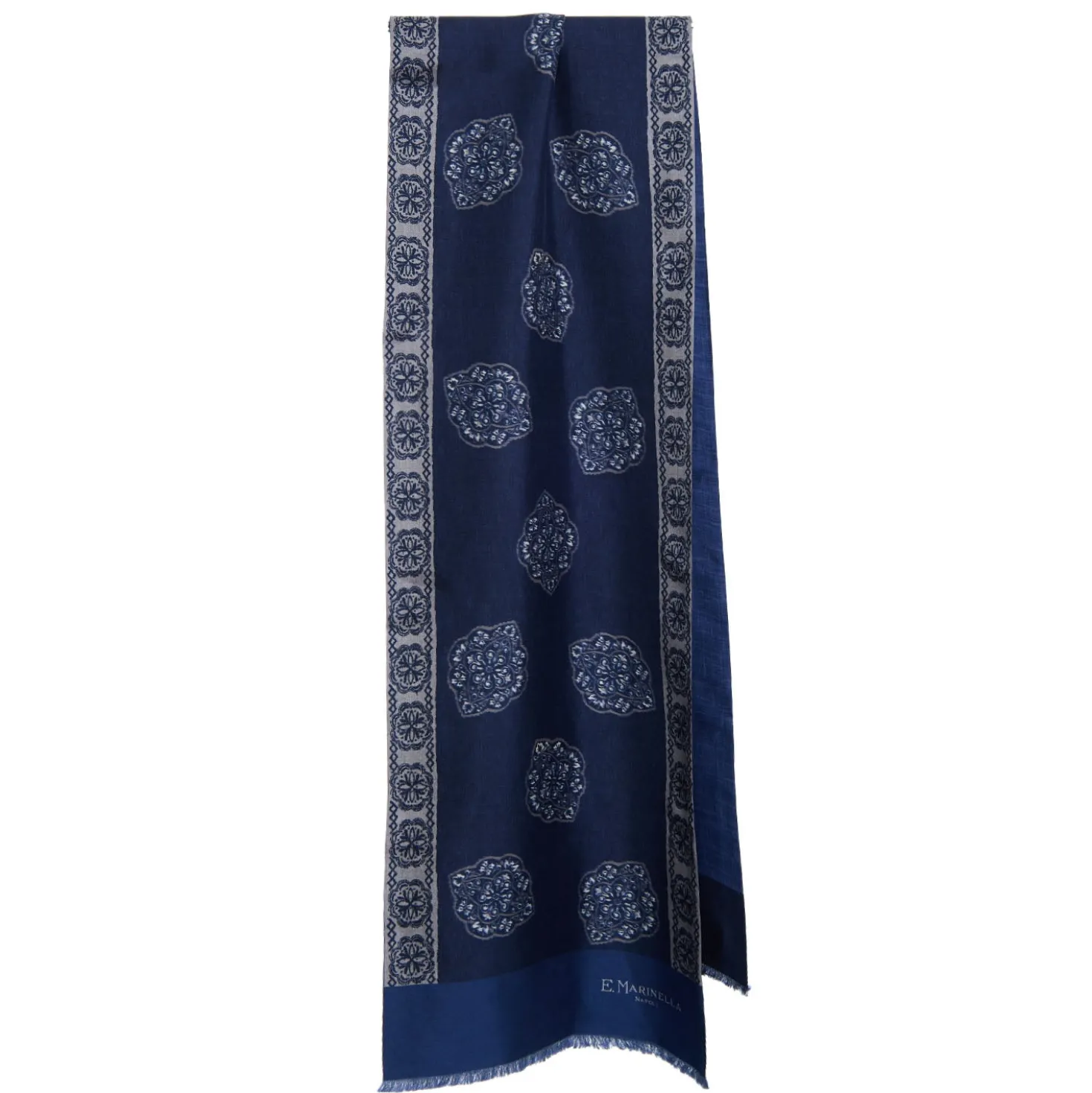 SCIARPA TUBOLARE BLU SCURO IN SETA TWILL Classic daisy