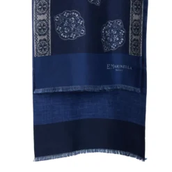 SCIARPA TUBOLARE BLU SCURO IN SETA TWILL Classic daisy