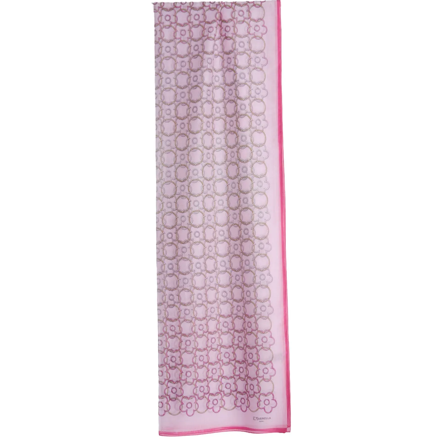 SCIARPA TUBOLARE IN VOILE DI COTONE E SETA ROSA Fiore monogram 100