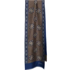SCIARPA TUBOLARE MARRONE SCURO IN SETA TWILL Classic daisy