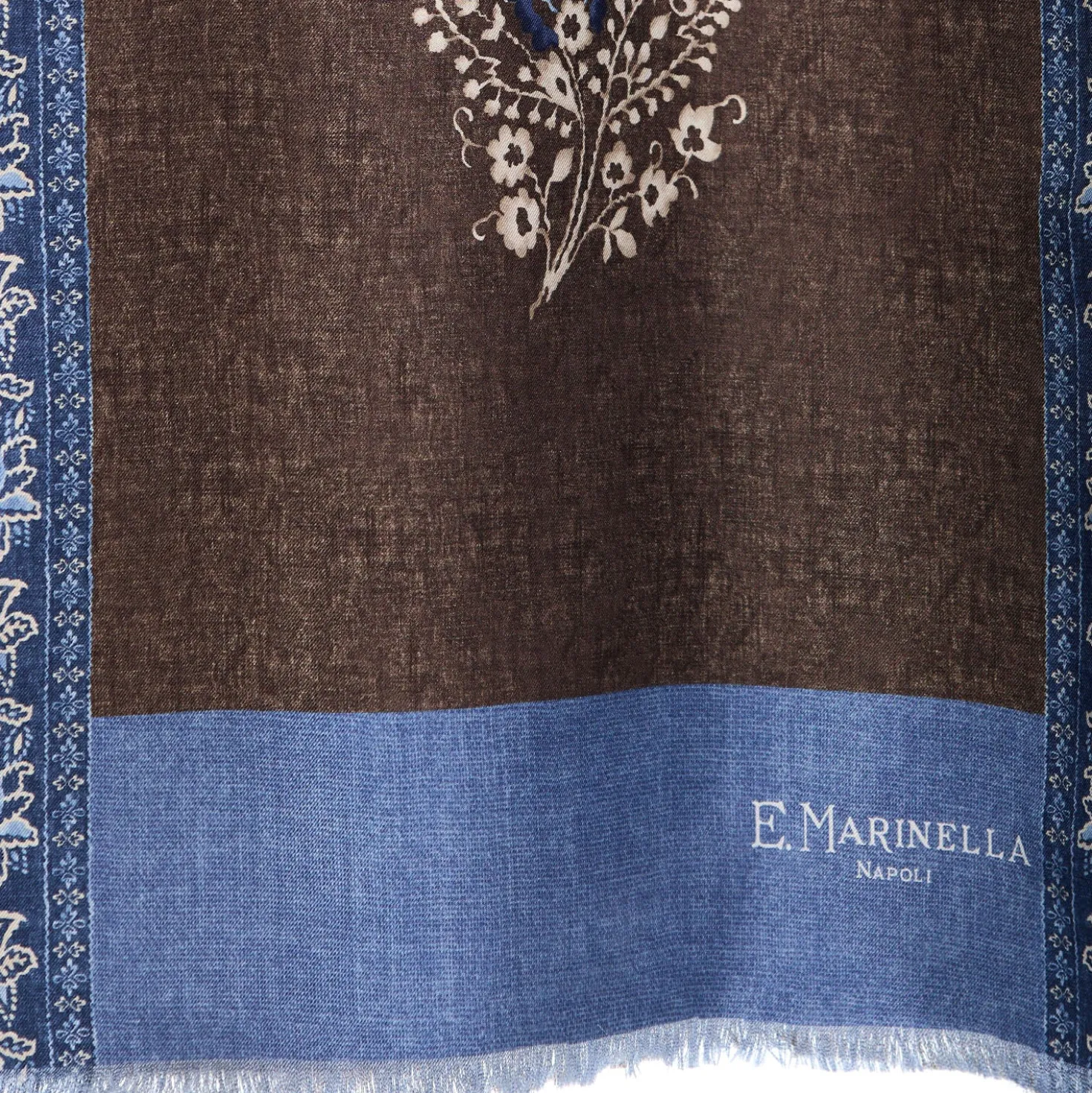 SCIARPA TUBOLARE MARRONE SCURO IN SETA TWILL Paisley pattern