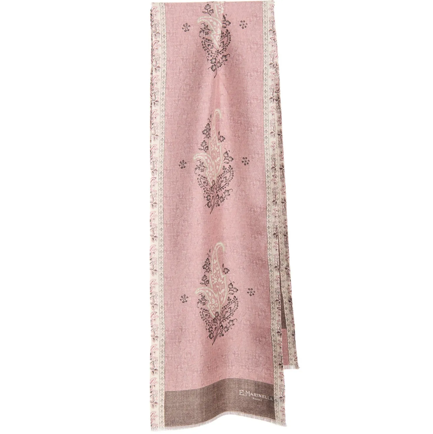 SCIARPA TUBOLARE ROSA IN SETA TWILL Paisley pattern