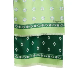 SCIARPA TUBOLARE VERDE IN SETA TWILL Geometric harmony