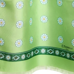 SCIARPA TUBOLARE VERDE IN SETA TWILL Geometric harmony