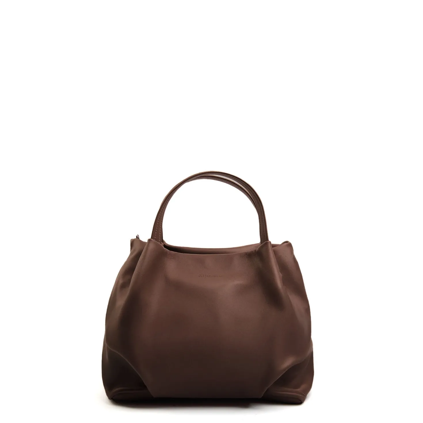SOFT BAG MARRONE SCURO In pelle liscia