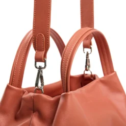 SOFT MINI BAG ARANCIONE SCURO In pelle liscia