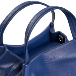SOFT MINI BAG BLU POLVERE In pelle liscia