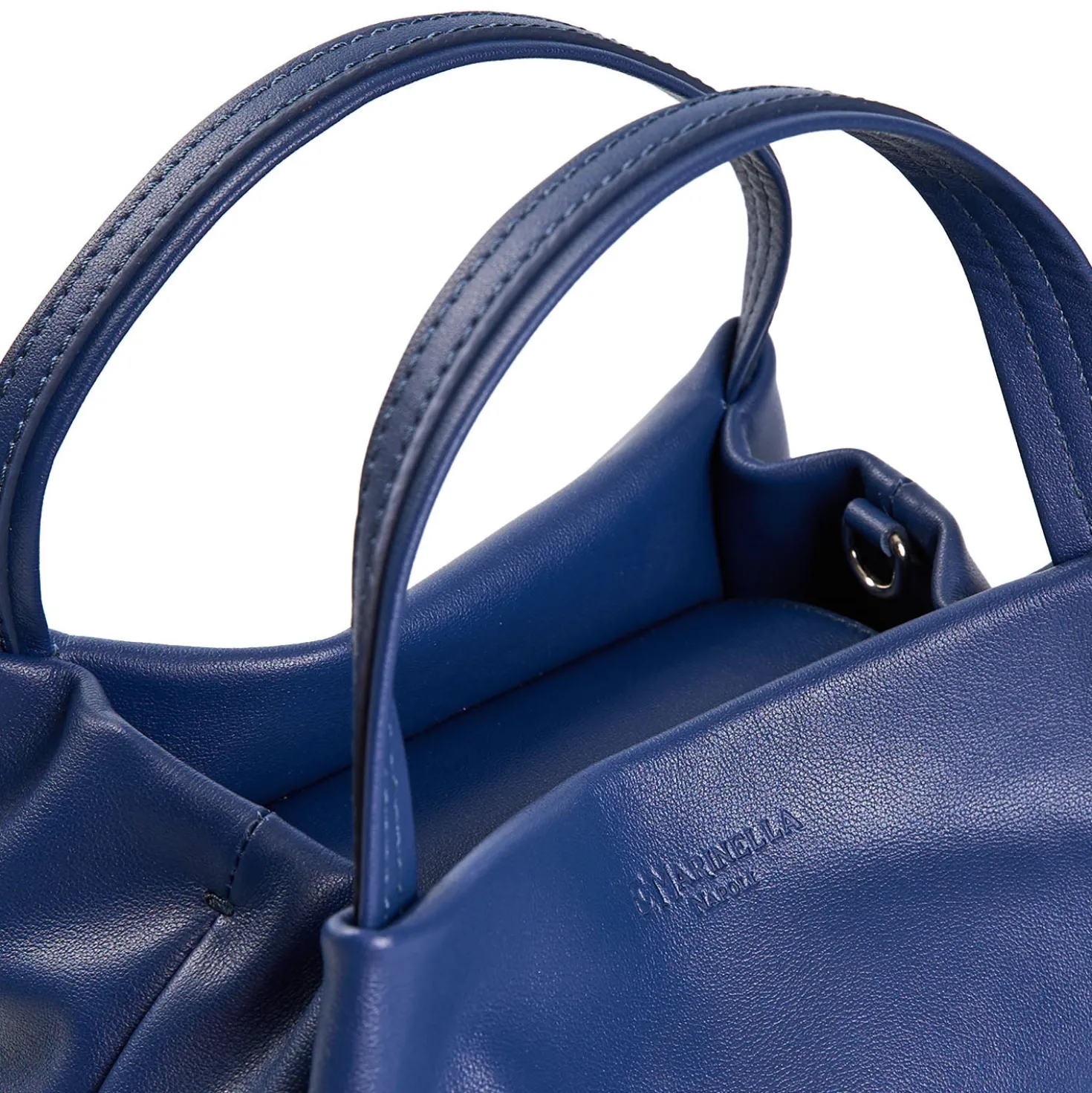 SOFT MINI BAG BLU POLVERE In pelle liscia