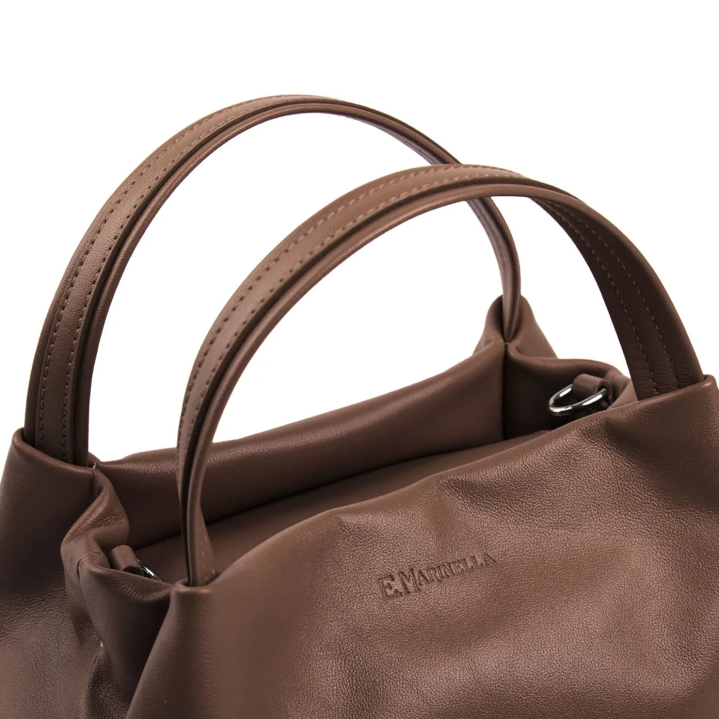 SOFT MINI BAG MARRONE SCURO In pelle liscia